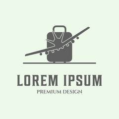 plane travel vintage icon logo minimalist vector illustration design