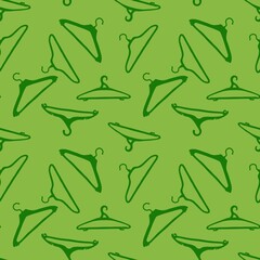 Cartoon seamless clothes hangers pattern for fabrics and wrapping paper and packaging and notebooks and shops and kids