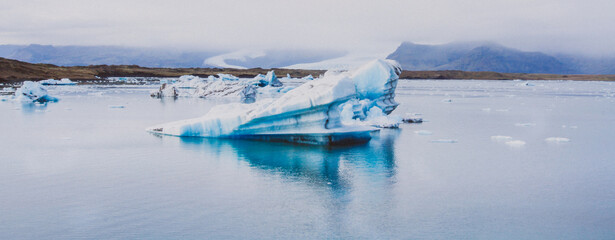 frozen lake in winter