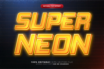 super orange neon esport glow Galaxy hero 3D Editable text Effect Style © agungkreatif