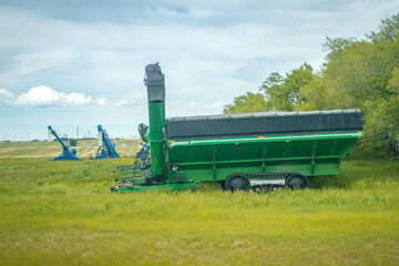 combine harvester in the field