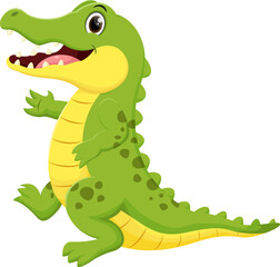Fototapeta premium Cute crocodile cartoon , isolated on white background