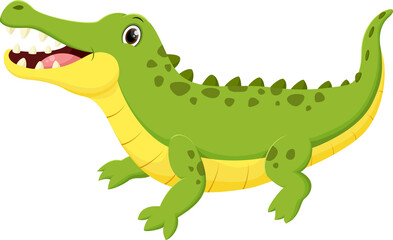 Cute crocodile cartoon , isolated on white background