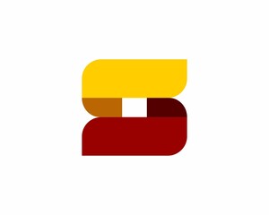 Abstract S latter with red and yellow color vector.zip