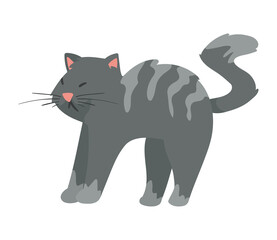 cute gray cat mascot