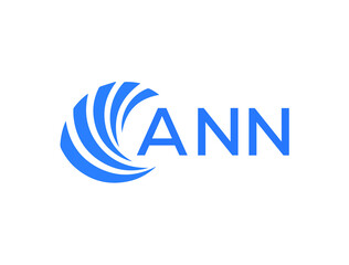 ANN Flat accounting logo design on white background. ANN creative initials Growth graph letter logo concept. ANN business finance logo design.
