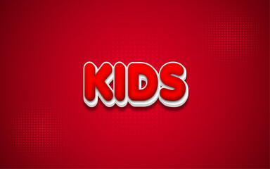 Kids 3d text effect template premium style