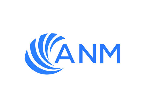 ANM Flat accounting logo design on white background. ANM creative initials Growth graph letter logo concept. ANM business finance logo design.
