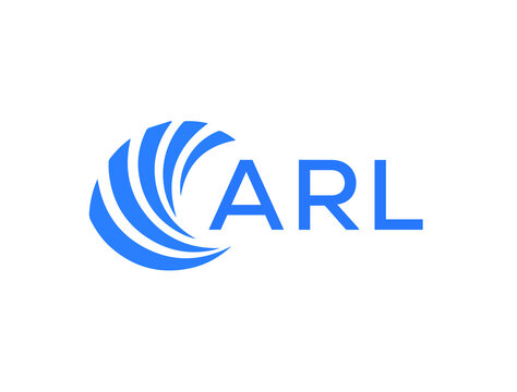 ARL Flat accounting logo design on white background. ARL creative initials Growth graph letter logo concept. ARL business finance logo design.
