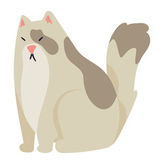cute beige cat mascot