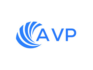 AVP Flat accounting logo design on white background. AVP creative initials Growth graph letter logo concept. AVP business finance logo design.
