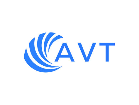 AVT Flat accounting logo design on white background. AVT creative initials Growth graph letter logo concept. AVT business finance logo design.
