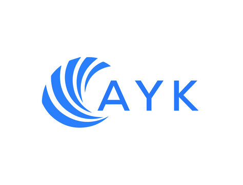 AYK Flat accounting logo design on white background. AYK creative initials Growth graph letter logo concept. AYK business finance logo design.
