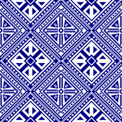 vintage ethnic cloth pattern vector design with illustrator blue and white