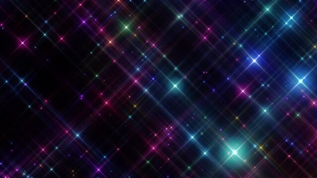 カラフルでファンタジックに輝く星　【縦長動画対応】ループ