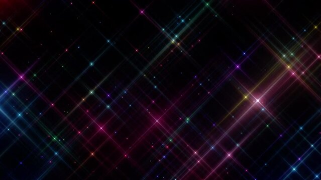 カラフルでファンタジックに輝く星　シンプルフラッシュ　ループ 【*縦長対応】
