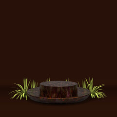 elegant 3d render podium for elegant design