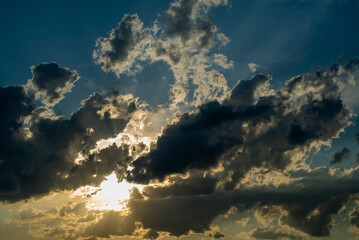 Blue sky background with clouds