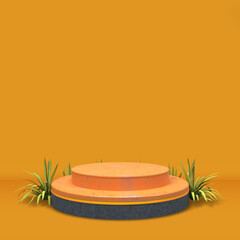 elegant 3d render podium for elegant design