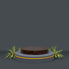 elegant 3d render podium for elegant design
