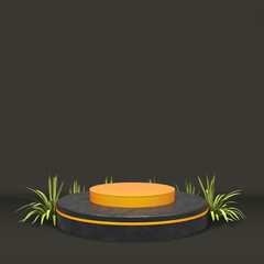 elegant 3d render podium for elegant design