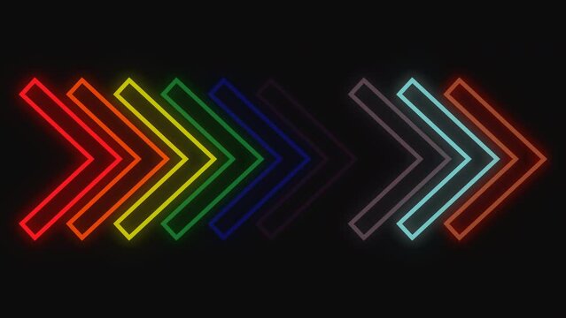 Pride flag colored loop arrow stroke trail or transition background in 4K 60fps. Colorful LGBTQ pride flag color arrow background. RGBA.
