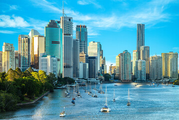Brisbane skyline, capital of Queensland, Australia - obrazy, fototapety, plakaty
