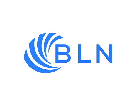BLN Flat accounting logo design on white background. BLN creative initials Growth graph letter logo concept. BLN business finance logo design.
