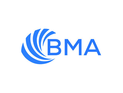 BMA Flat accounting logo design on white background. BMA creative initials Growth graph letter logo concept. BMA business finance logo design.
