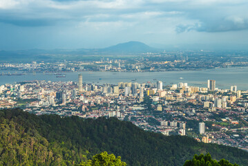 skyline of george town in penang, malaysia