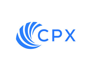 CPX Flat accounting logo design on white background. CPX creative initials Growth graph letter logo concept. CPX business finance logo design.
