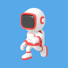 Fototapeta premium Cartoon Astronaut 3D Rendering Illustration 
