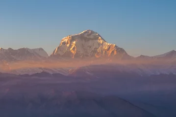 Crédence de cuisine en verre imprimé Dhaulagiri Massif du Dhaulagiri au Népal vu de Poonhill