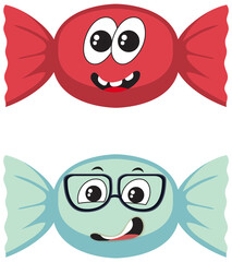 Sweet candy with facial expression