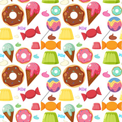 Sweet dessert seamless pattern