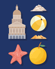 Fototapeta premium state of California six icons