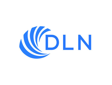 DLN Flat accounting logo design on white background. DLN creative initials Growth graph letter logo concept. DLN business finance logo design.
