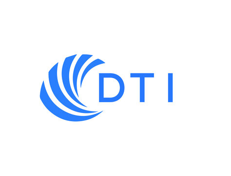 DTI Flat accounting logo design on white background. DTI creative initials Growth graph letter logo concept. DTI business finance logo design.
