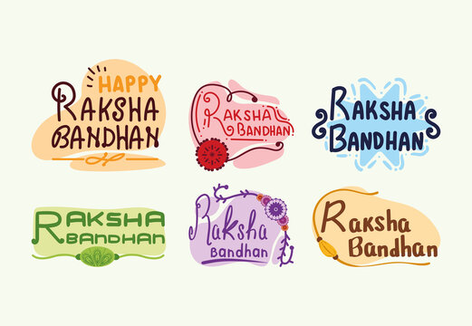 six raksha bandhan letterings