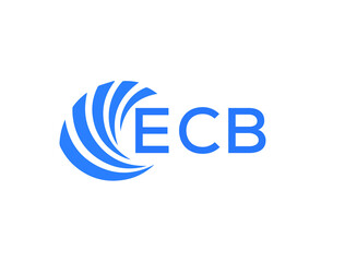 ECB Flat accounting logo design on white background. ECB creative initials Growth graph letter logo concept. ECB business finance logo design.
