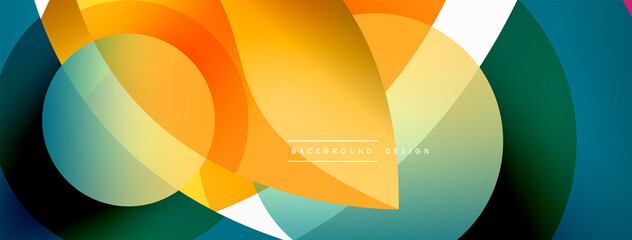 Fototapeta premium Creative geometric wallpaper. Minimal abstract background. Circle wave and round shapes composition vector illustration for wallpaper banner background or landing page