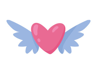 heart flying with wings