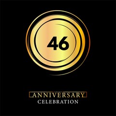 46th Anniversary logotype design for brochure, banner, wedding, greetings, happy birthday, jubilee, ceremony, event party, invitation card. 46 years anniversary celebration design vector.