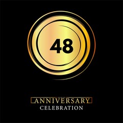 48th Anniversary logotype design for brochure, banner, wedding, greetings, happy birthday, jubilee, ceremony, event party, invitation card. 48 years anniversary celebration design vector.