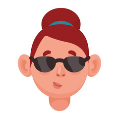 woman head with sunglasses
