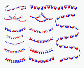 Fototapeta premium Philippines flag garland set