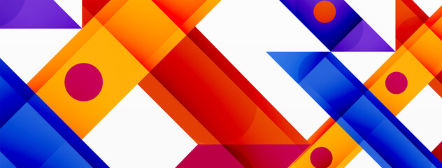 Bright colorful straight lines geometric abstract background. Trendy overlapping lines composition for wallpaper, banner, background or landing