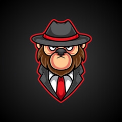 Cute Monkey Gangster Mascot Logo