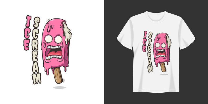 Ice Scream Illustration T-shirt and Apparel Printing Design