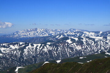 北海道　オプタテシケ山からの旭岳方面
